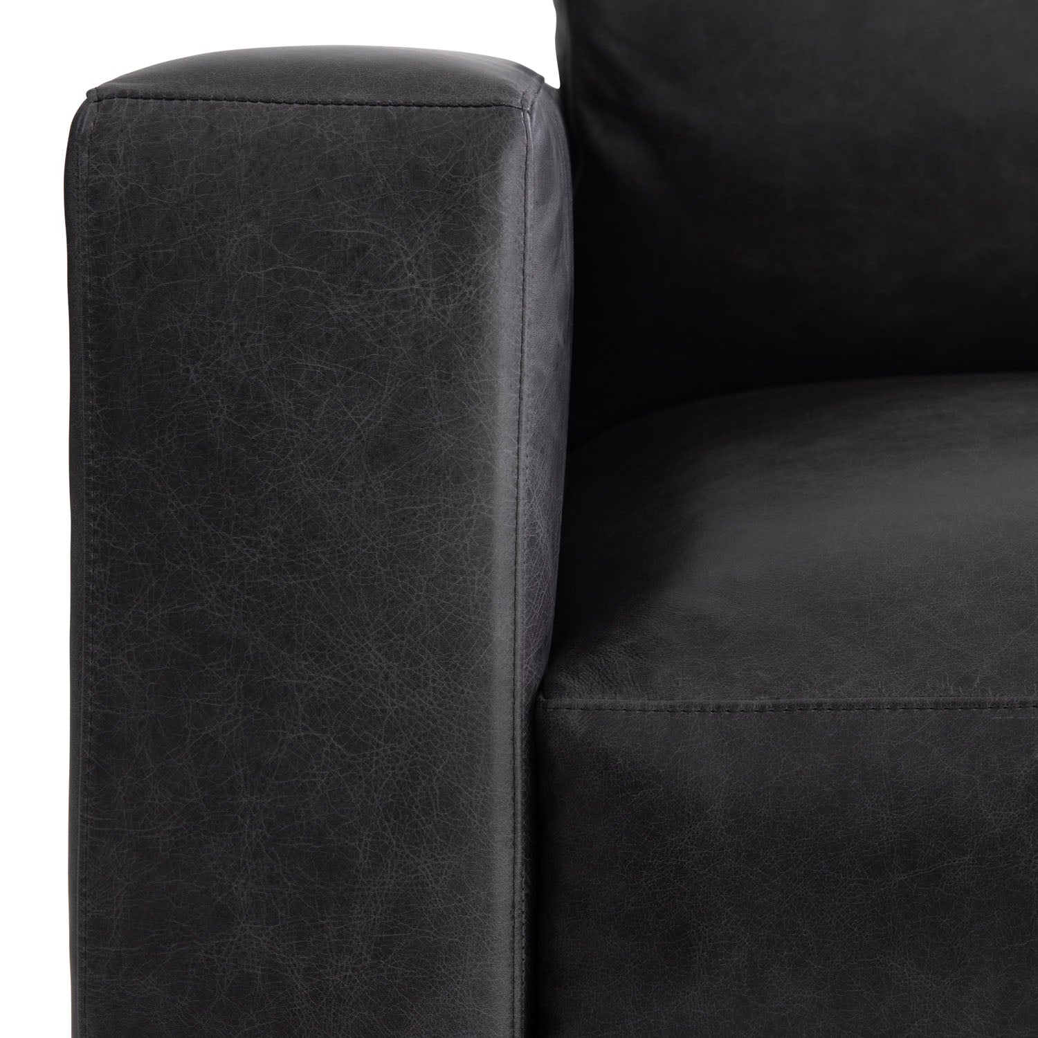 Noel Leather Chair in Grey, detail of the legs
