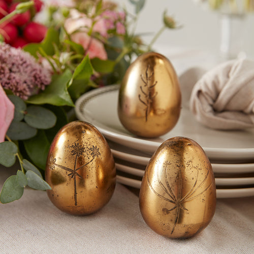 Golden Easter Egg Set of 3