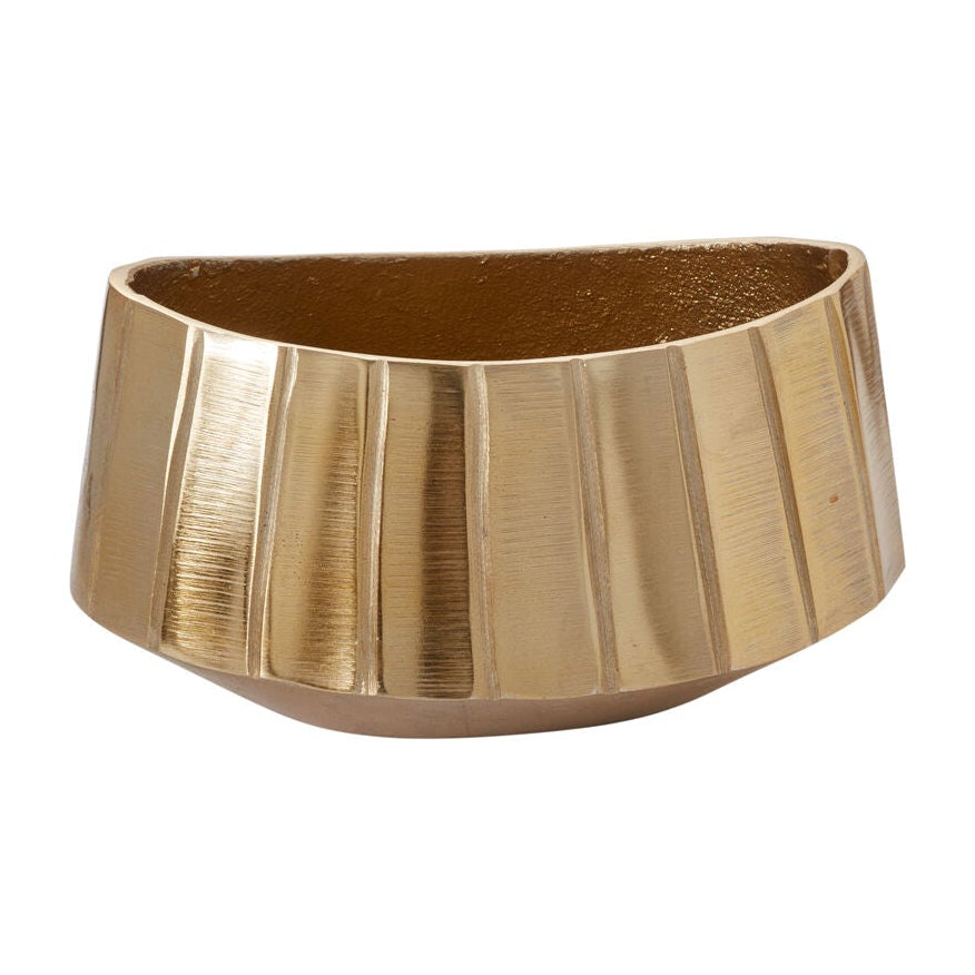 Helena Boat alternate view, gold metal centerpiece bowl