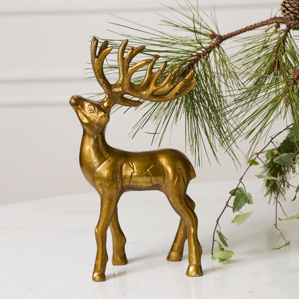 Winter Sleigh Deer Figurine