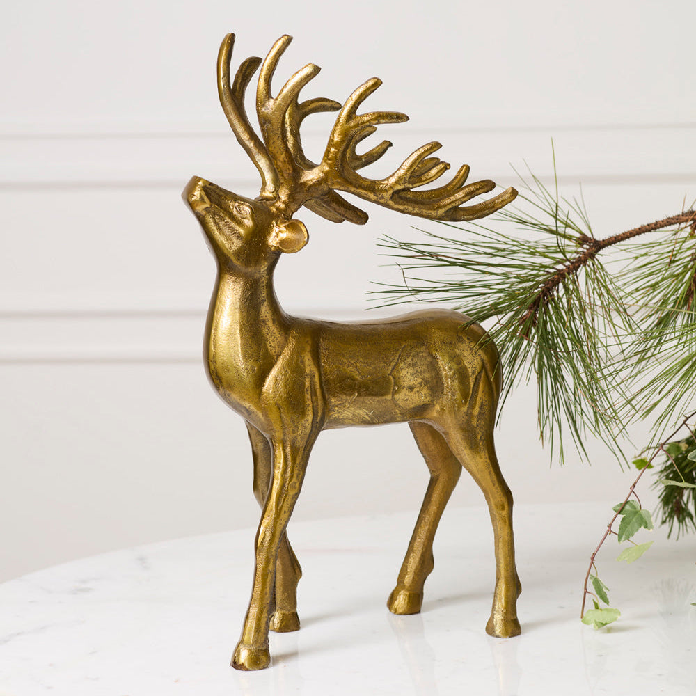 Winter Sleigh Deer Figurine