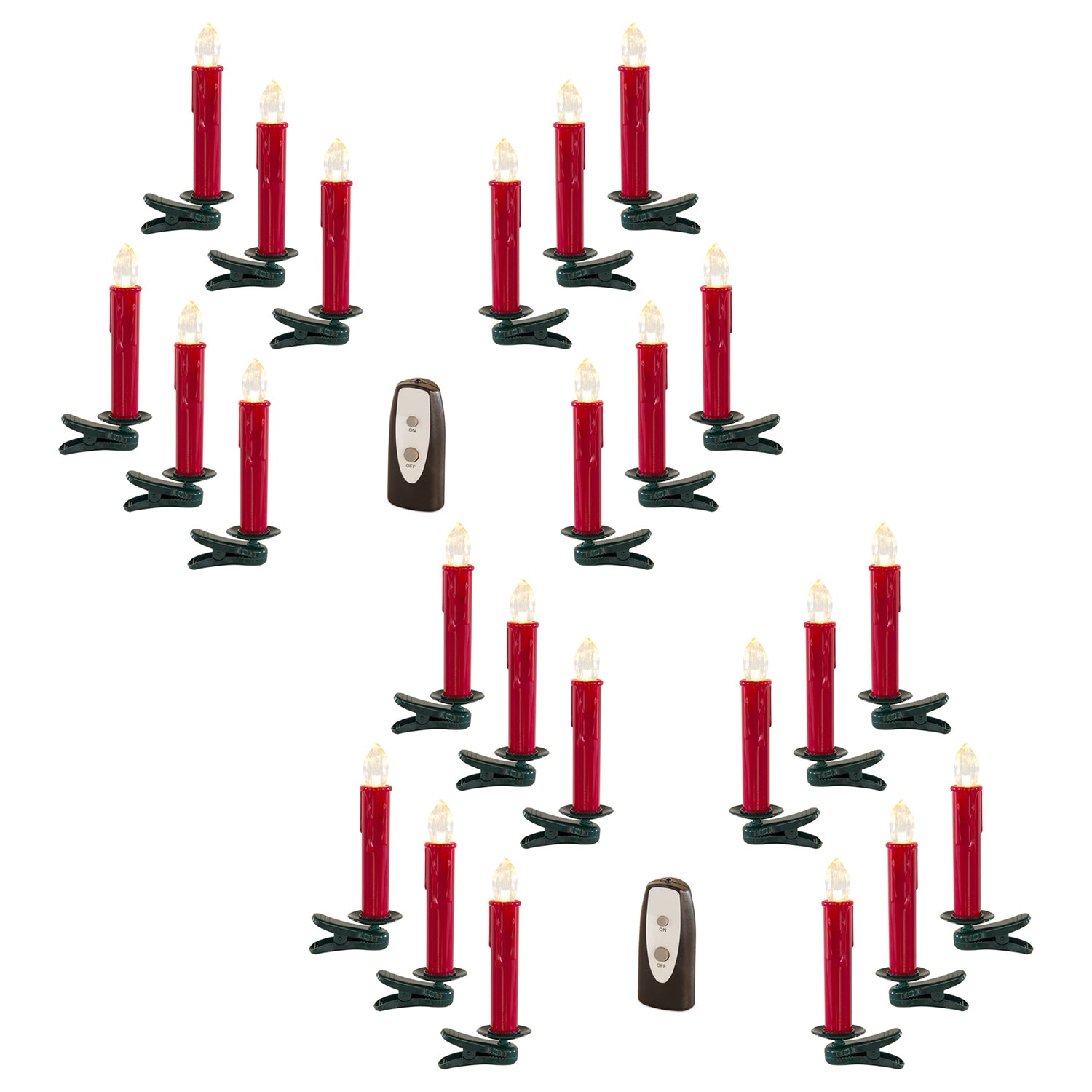 LED Clip on Taper Candle with Remote Set of 24