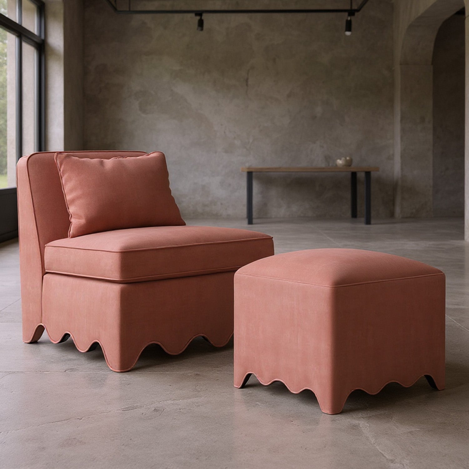 A.R.T. Furniture Lowry Dusty Rose Ottoman