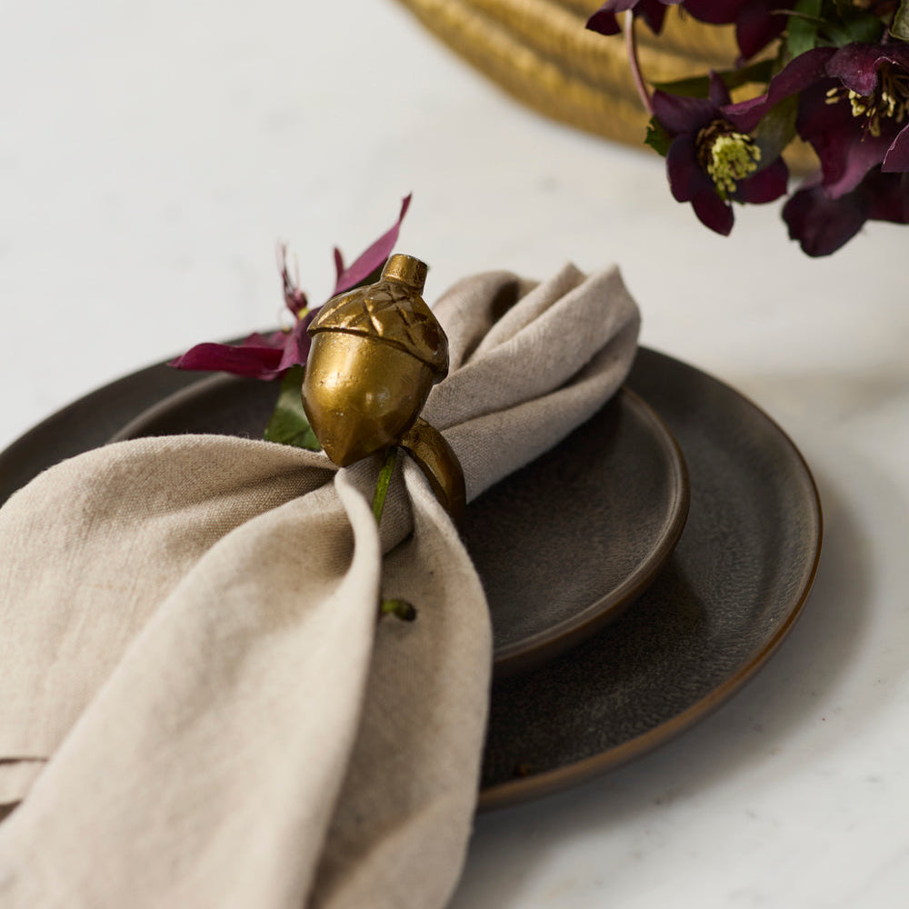 English Oak Acorn Napkin Ring Set of 6