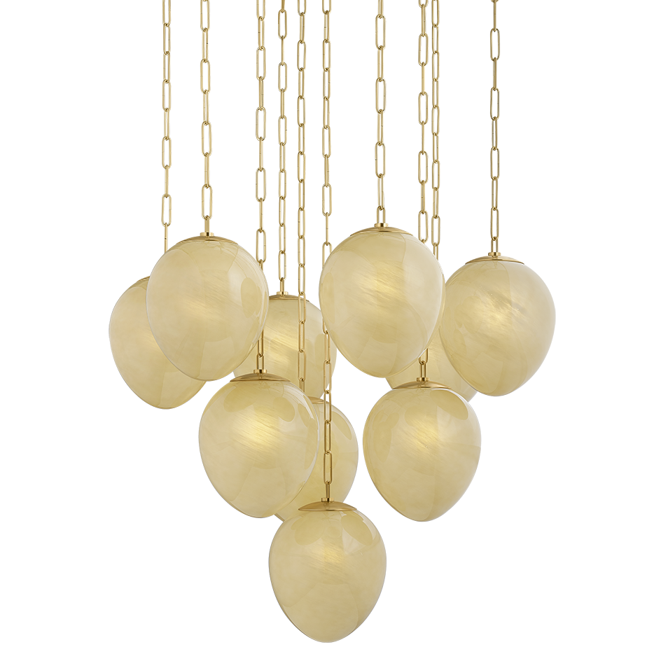 Hudson Valley Lighting Cherrytown Large Chandelier in Aged Brass, primary product view