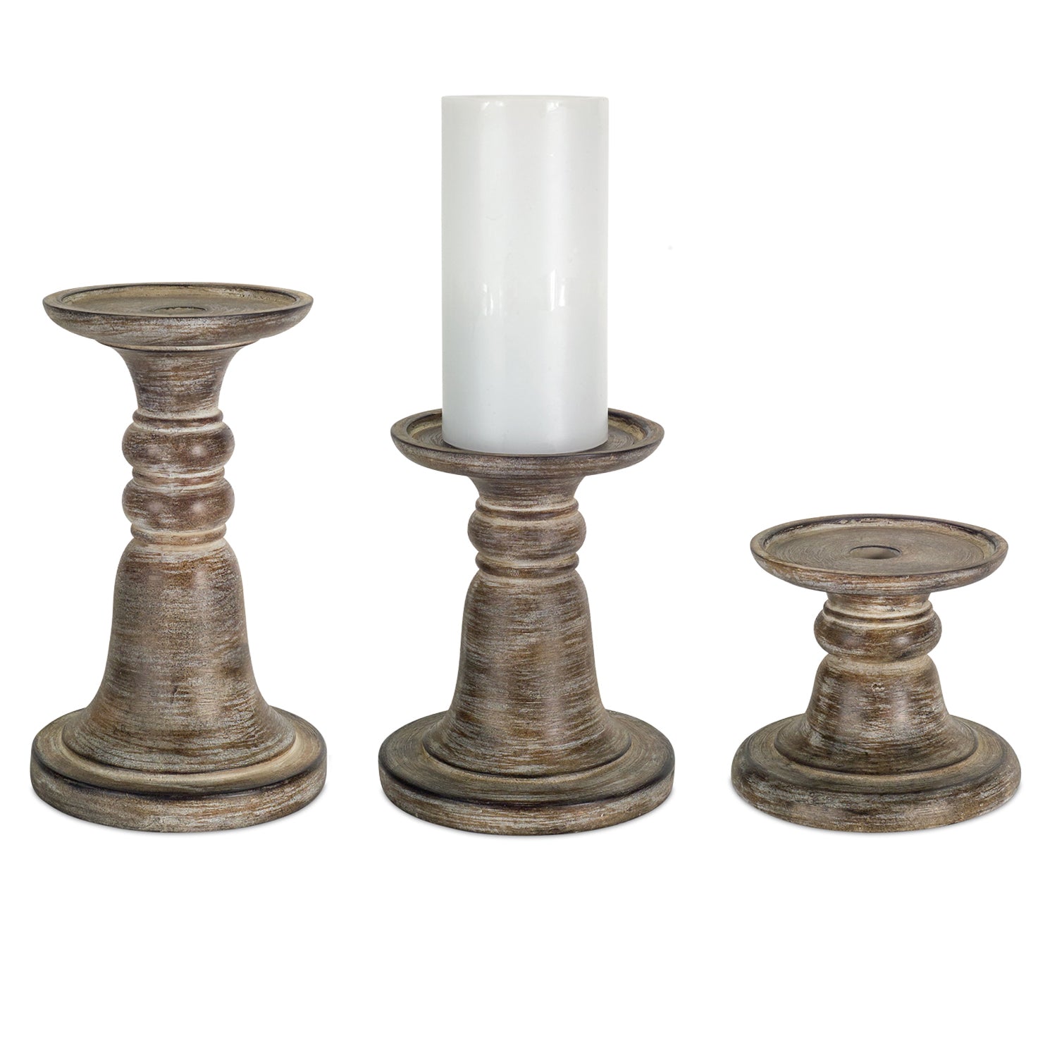 Traditional Stone Candle Holder Set of 3