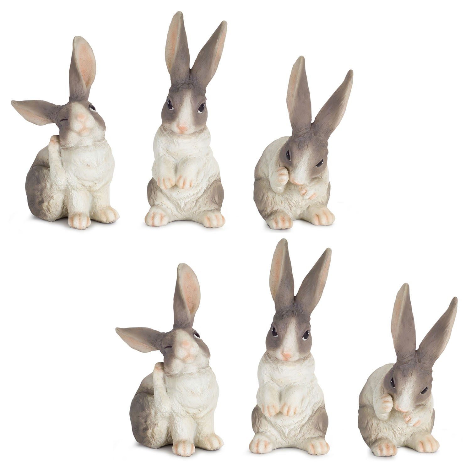 Long Ear Rabbit Figurine Set of 6