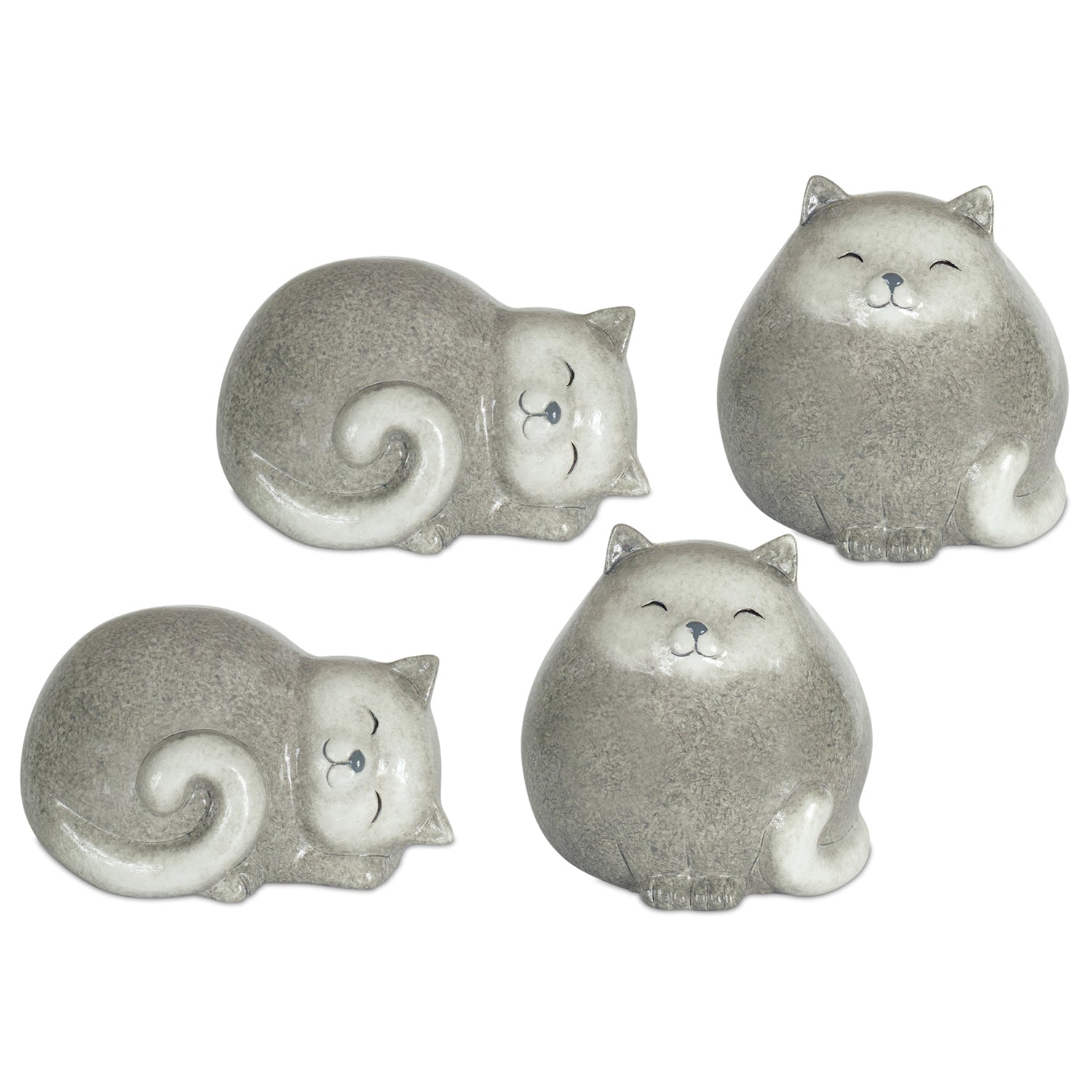 Happy Terra Cotta Cat Shelf Sitter Set of 4