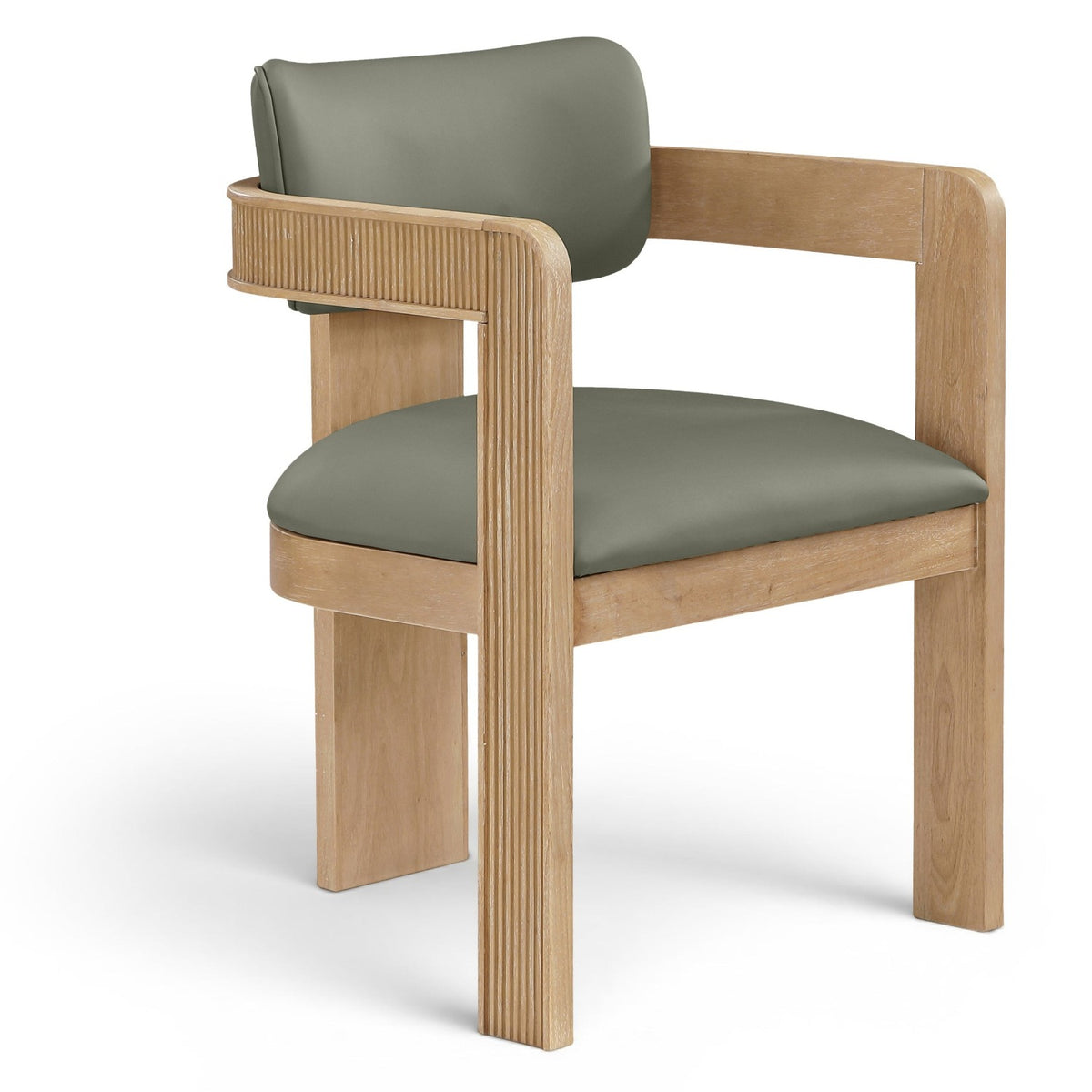 Sacha Olive Vegan Leather Upholstered Dining Chair, Set of 2 in olive vegan leather, primary product view