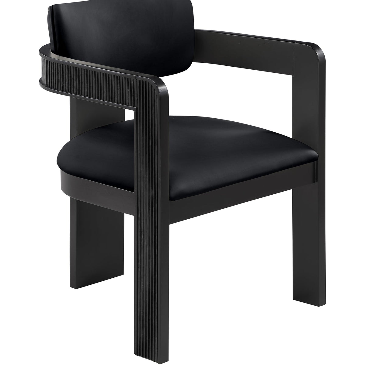Sacha Black Vegan Leather Upholstered Dining Chair Set of 2
