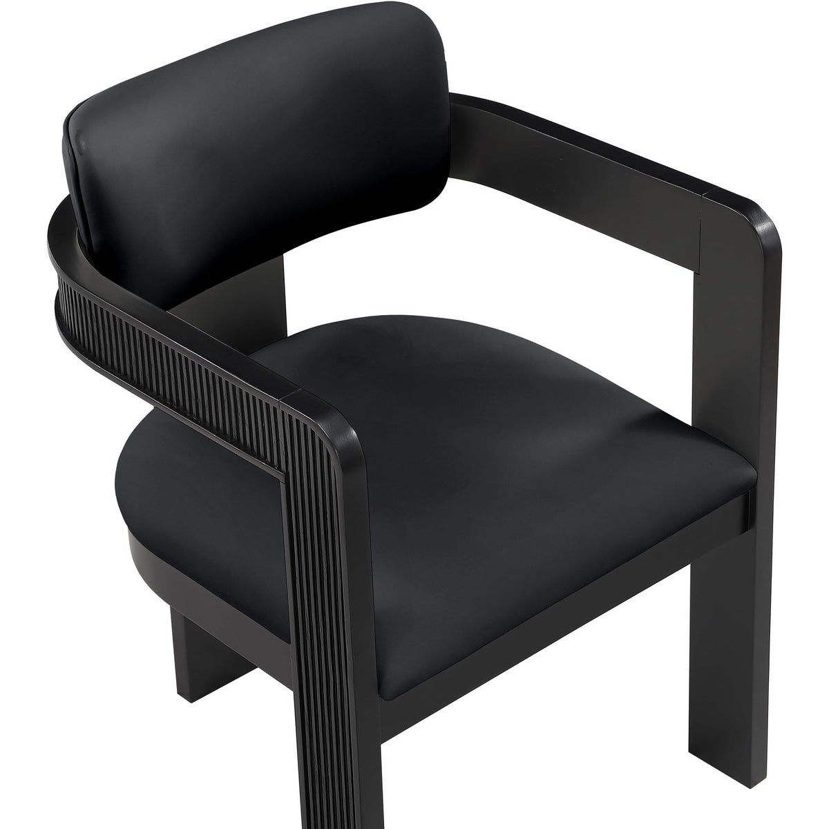 Sacha Black Vegan Leather Upholstered Dining Chair Set of 2