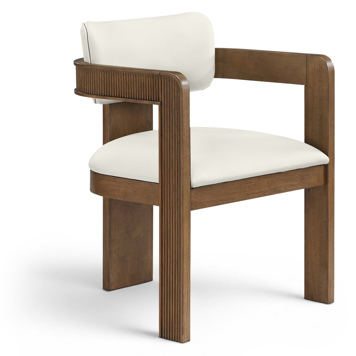 Sacha Cream Vegan Leather Upholstered Dining Chair, Set of 2 in cream vegan leather, primary product view