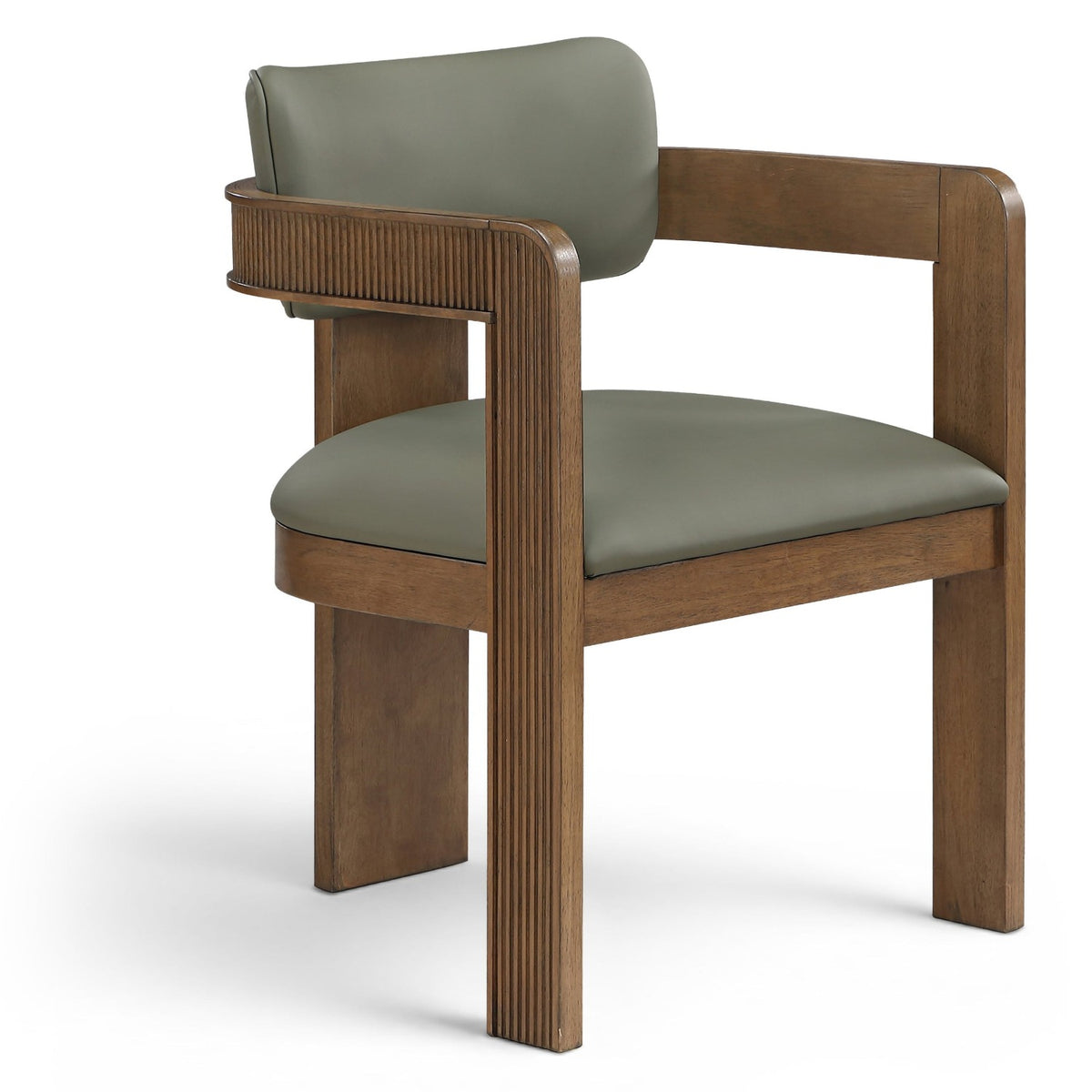 Sacha Olive Vegan Leather Upholstered Dining Chair, Set of 2 in olive vegan leather, primary product view