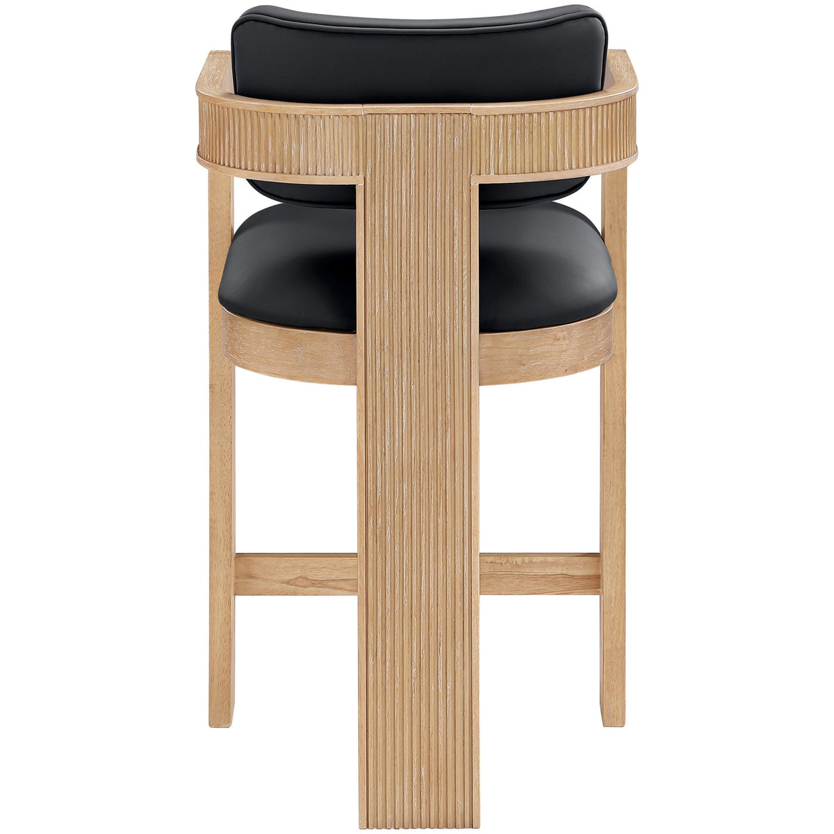 Sacha Black Vegan Leather Upholstered Counter Stool Set of 2