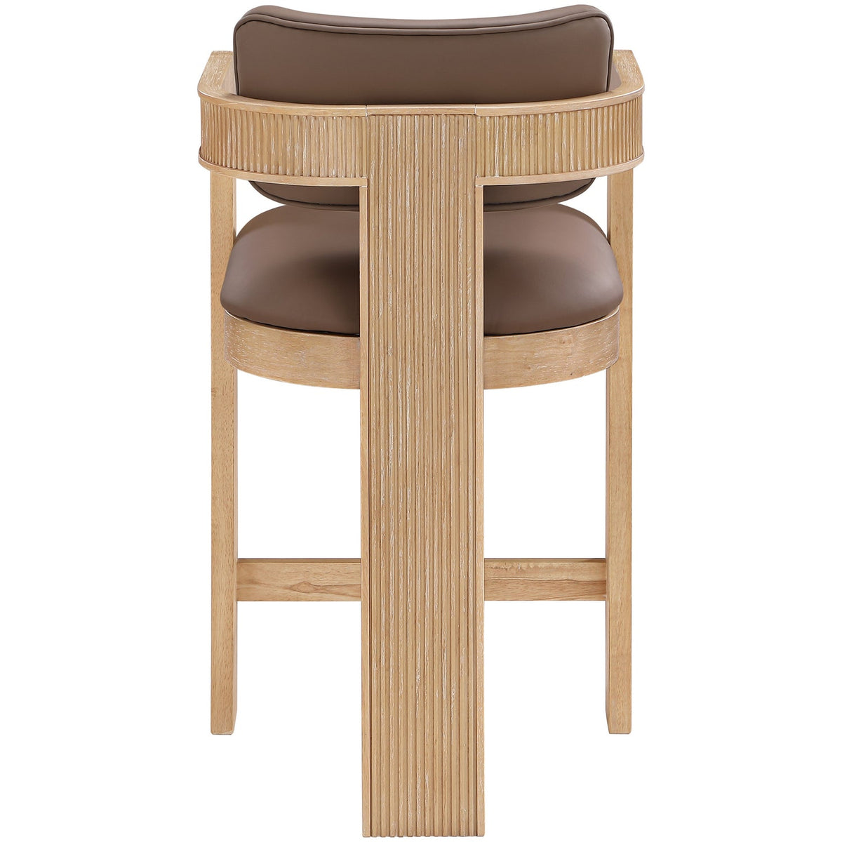 Sacha Brown Vegan Leather Upholstered Counter Stool Set of 2