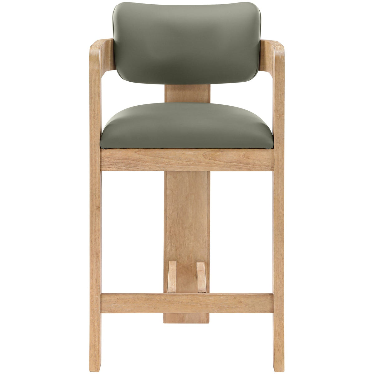 Sacha Olive Vegan Leather Upholstered Counter Stool Set of 2