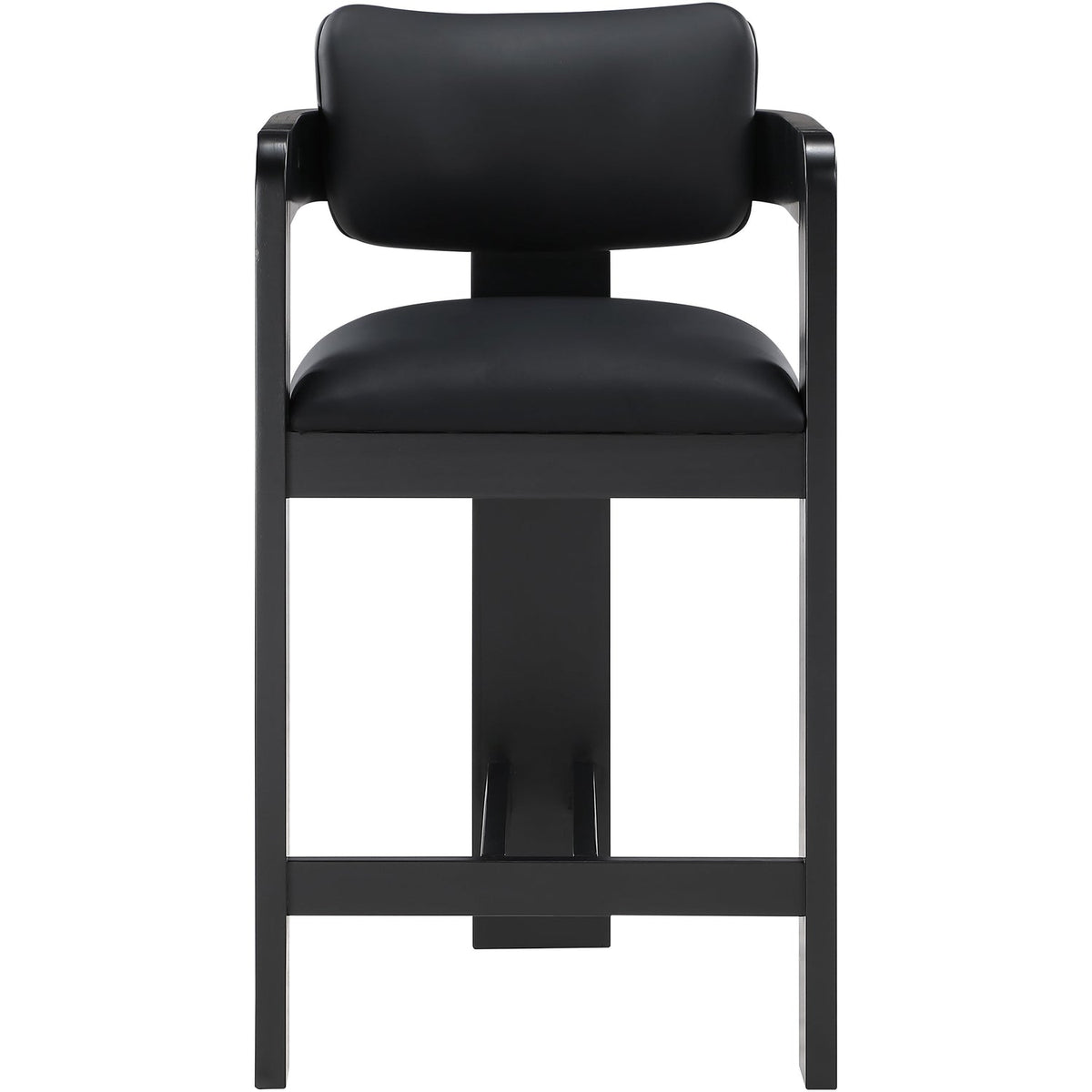 Sacha Black Vegan Leather Upholstered Counter Stool Set of 2