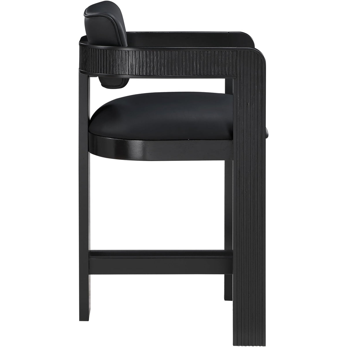 Sacha Black Vegan Leather Upholstered Counter Stool Set of 2