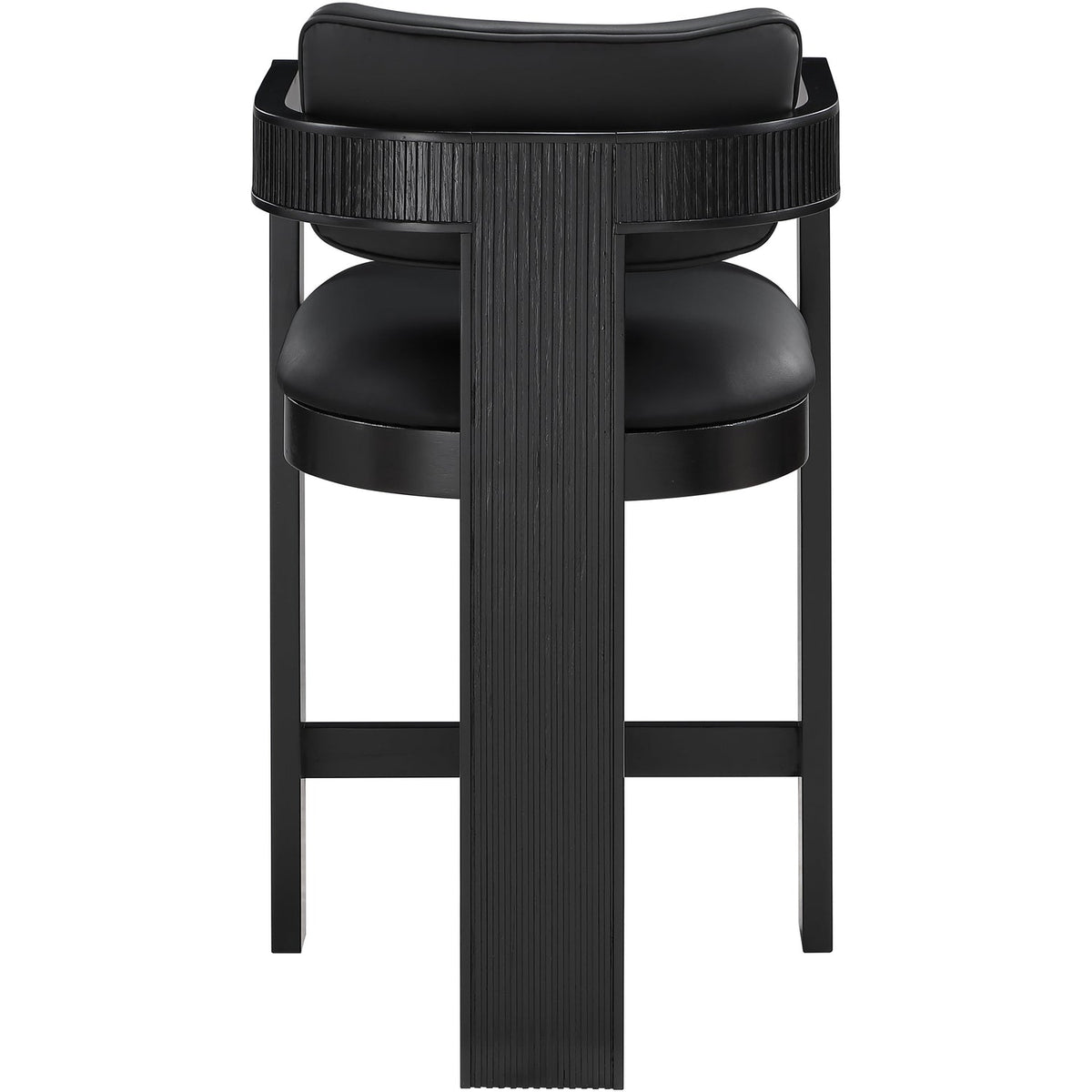 Sacha Black Vegan Leather Upholstered Counter Stool Set of 2