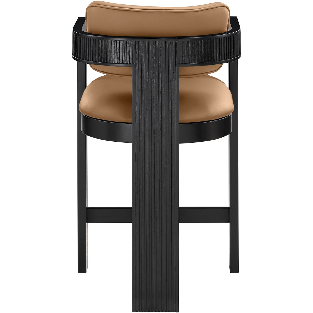 Sacha Cognac Vegan Leather Upholstered Counter Stool Set of 2