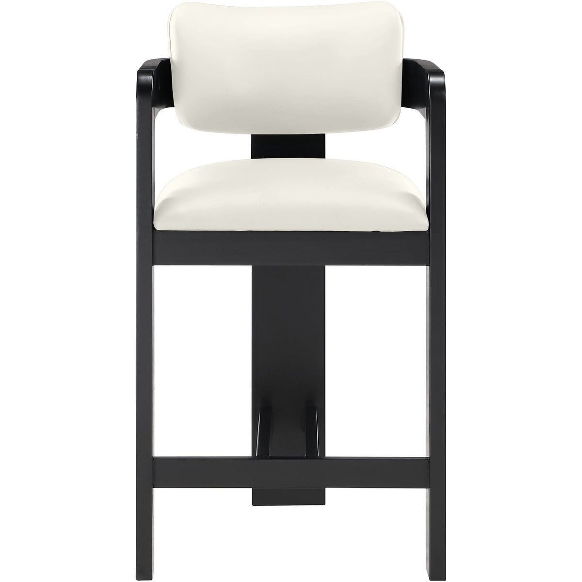 Sacha Cream Vegan Leather Upholstered Counter Stool Set of 2