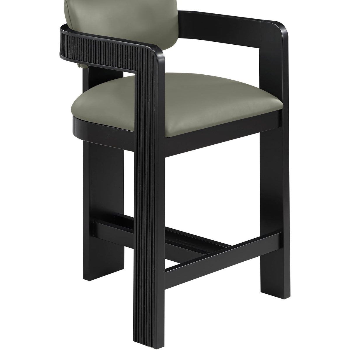 Sacha Olive Vegan Leather Upholstered Counter Stool Set of 2