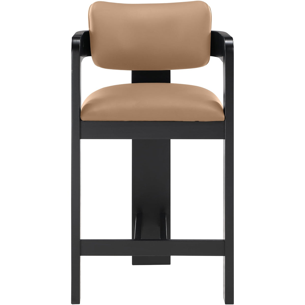 Sacha Tan Vegan Leather Upholstered Counter Stool Set of 2