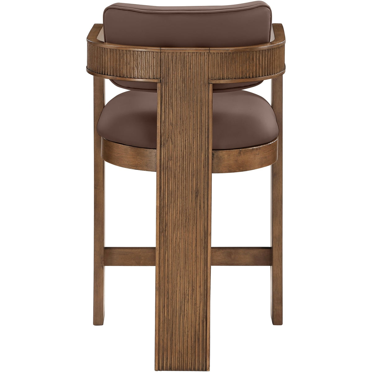 Sacha Brown Vegan Leather Upholstered Counter Stool Set of 2