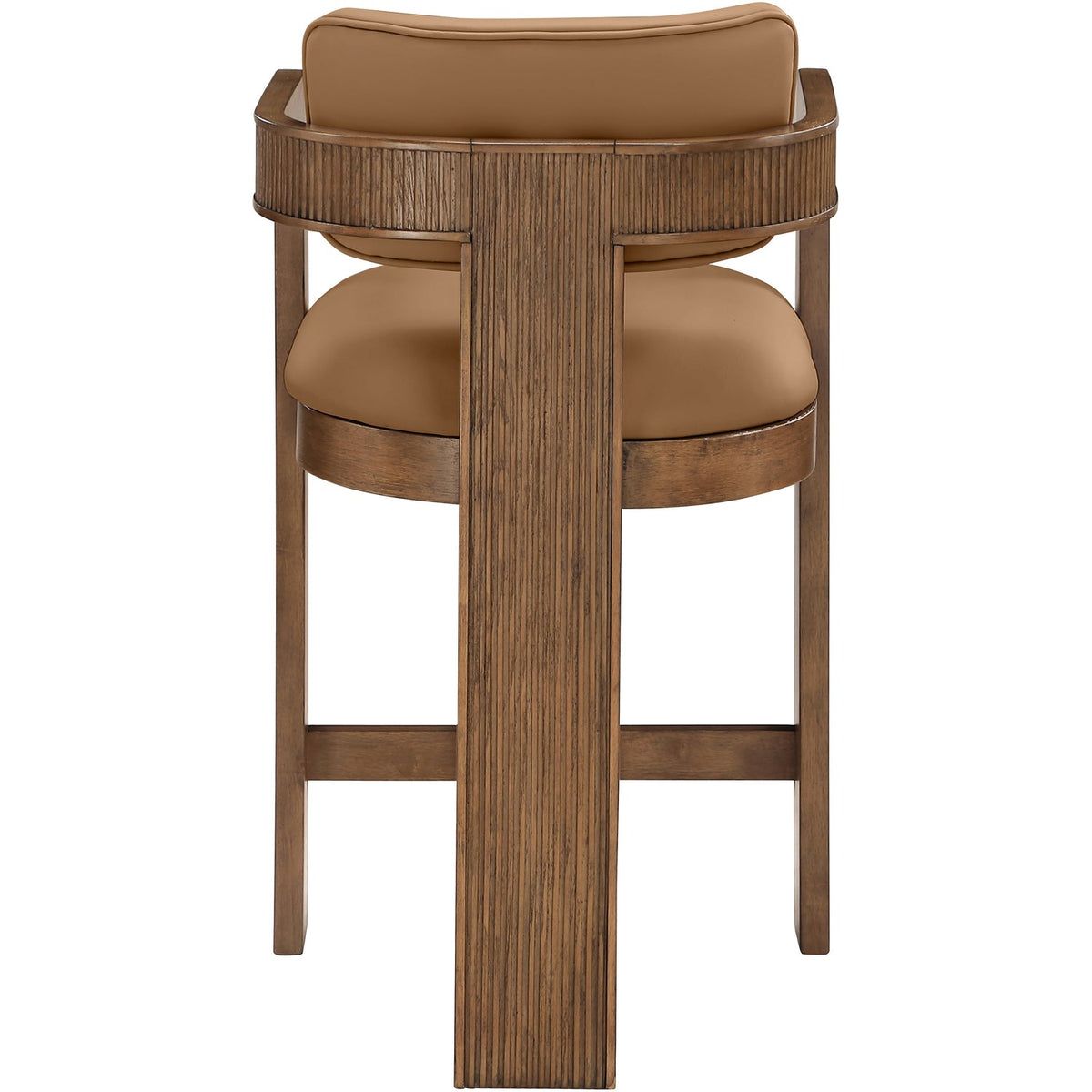 Sacha Cognac Vegan Leather Upholstered Counter Stool Set of 2