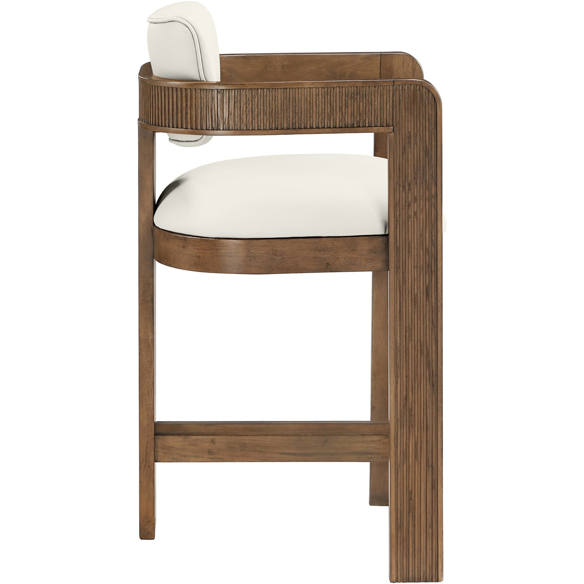 Sacha Cream Vegan Leather Upholstered Counter Stool Set of 2
