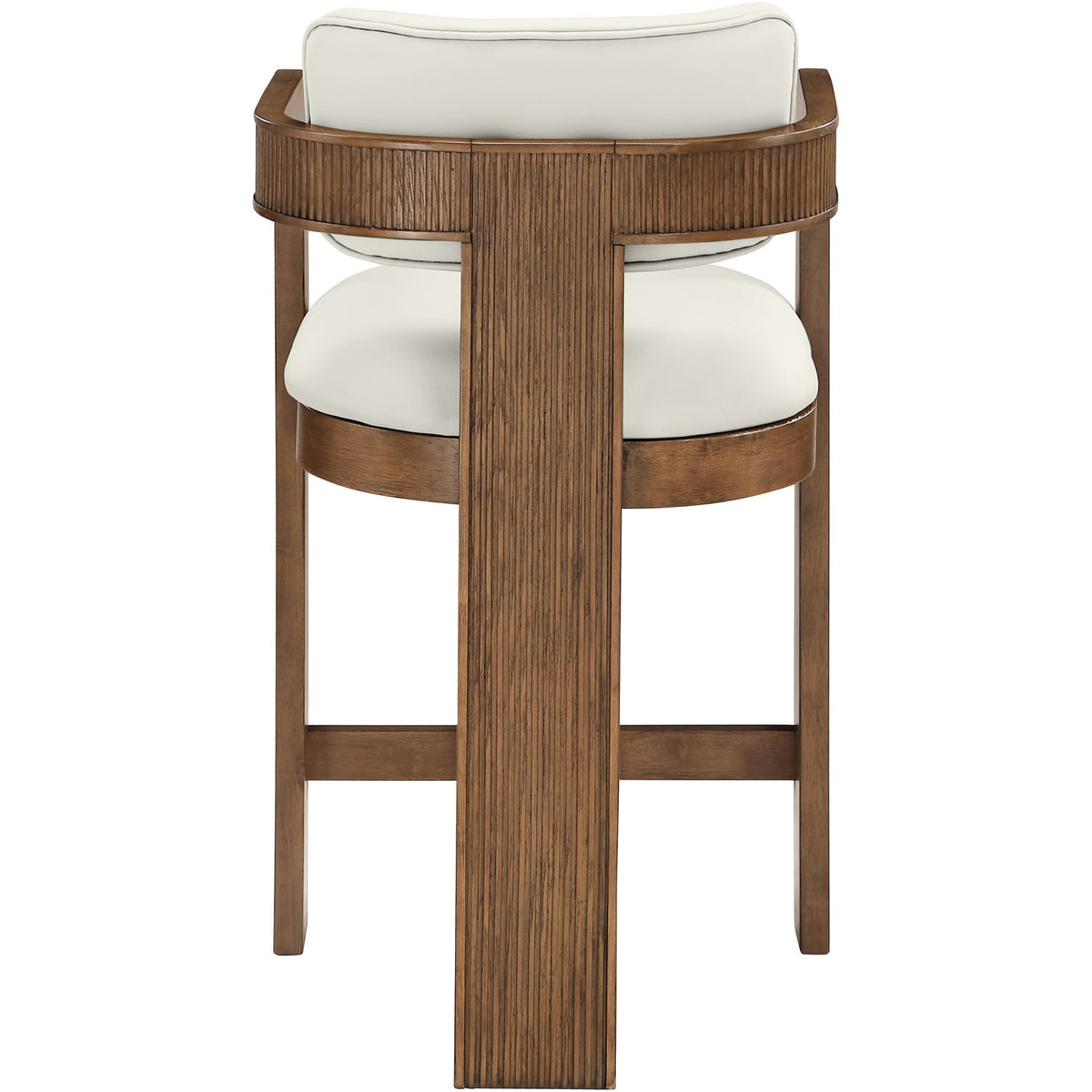 Sacha Cream Vegan Leather Upholstered Counter Stool Set of 2