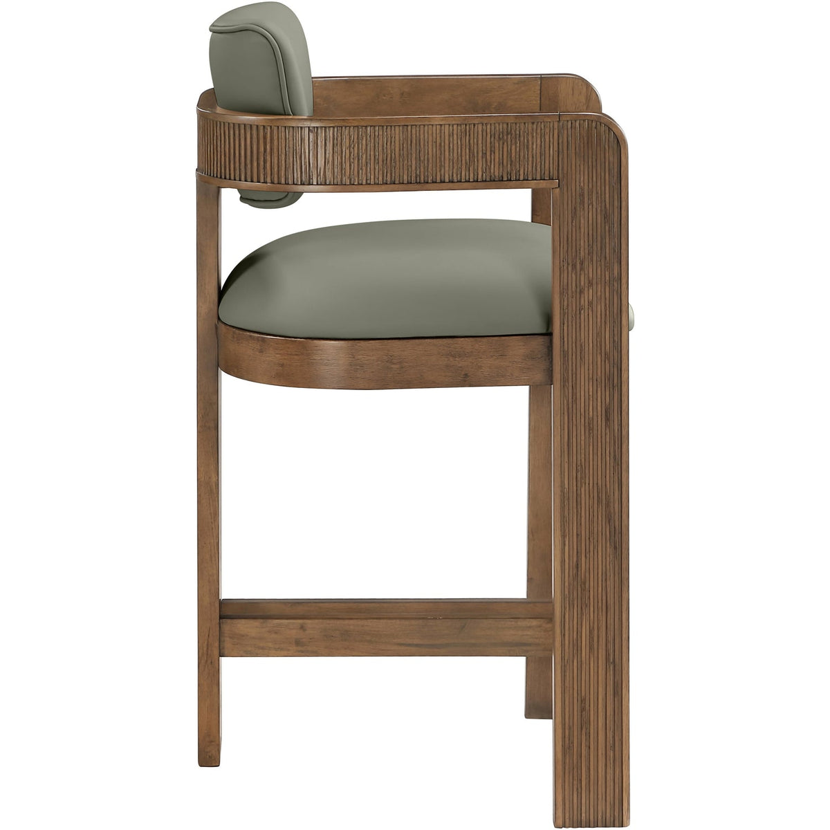 Sacha Olive Vegan Leather Upholstered Counter Stool Set of 2