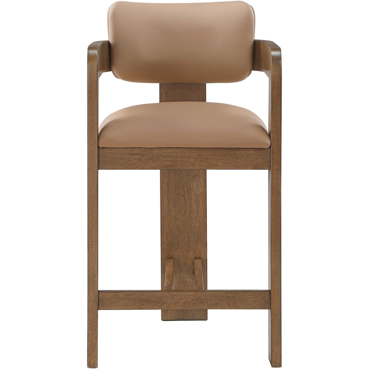 Sacha Tan Vegan Leather Upholstered Counter Stool Set of 2