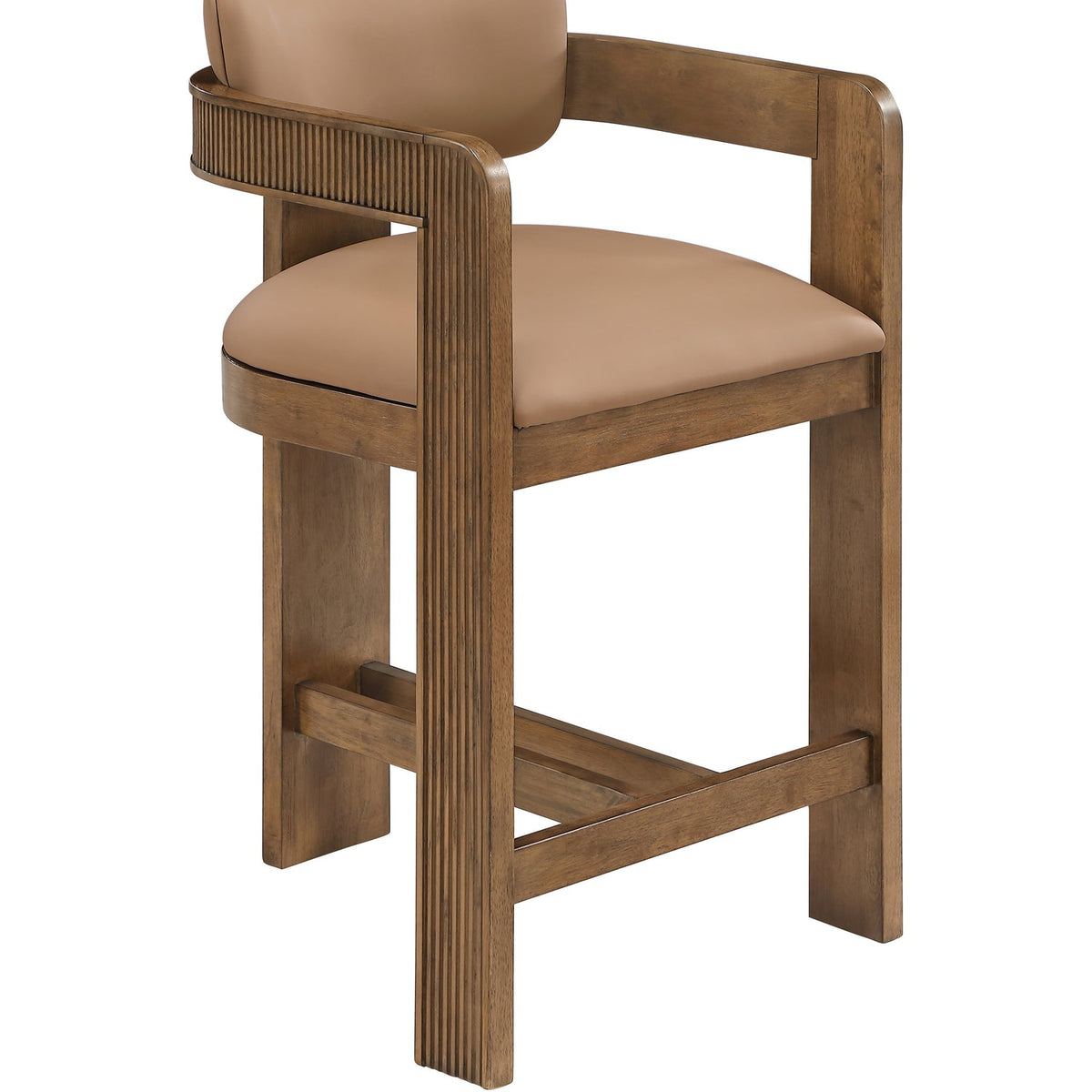 Sacha Tan Vegan Leather Upholstered Counter Stool Set of 2
