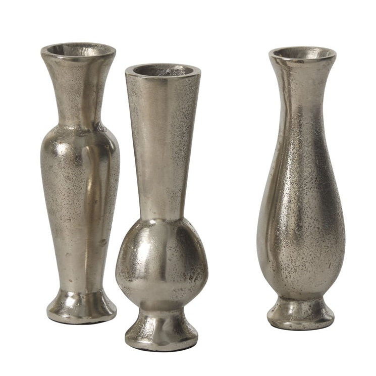 Henna Budvase Set of 3 additional view, gold or silver metal budvase set of 3