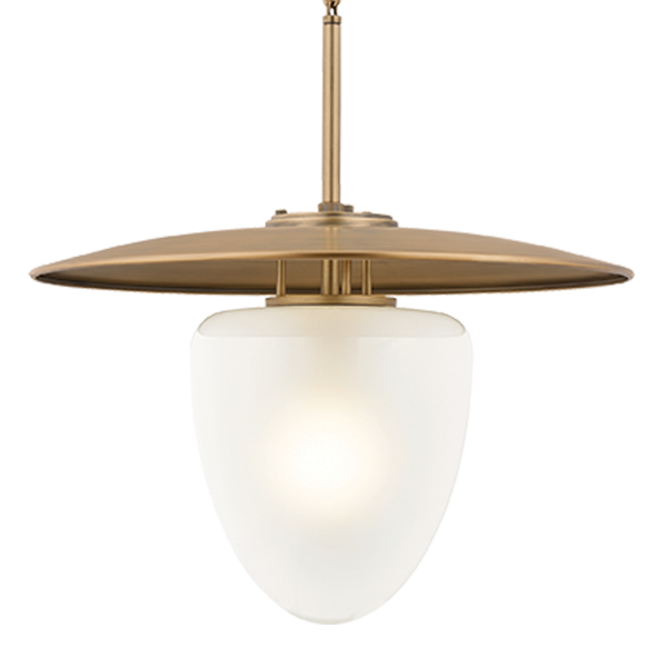 Hudson Valley Lighting Maplecrest Small Pendant in Patina Brass, primary product view