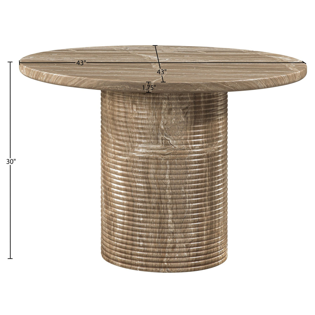 Rapallo 43in Beige Concrete Indoor/Outdoor Dining Table