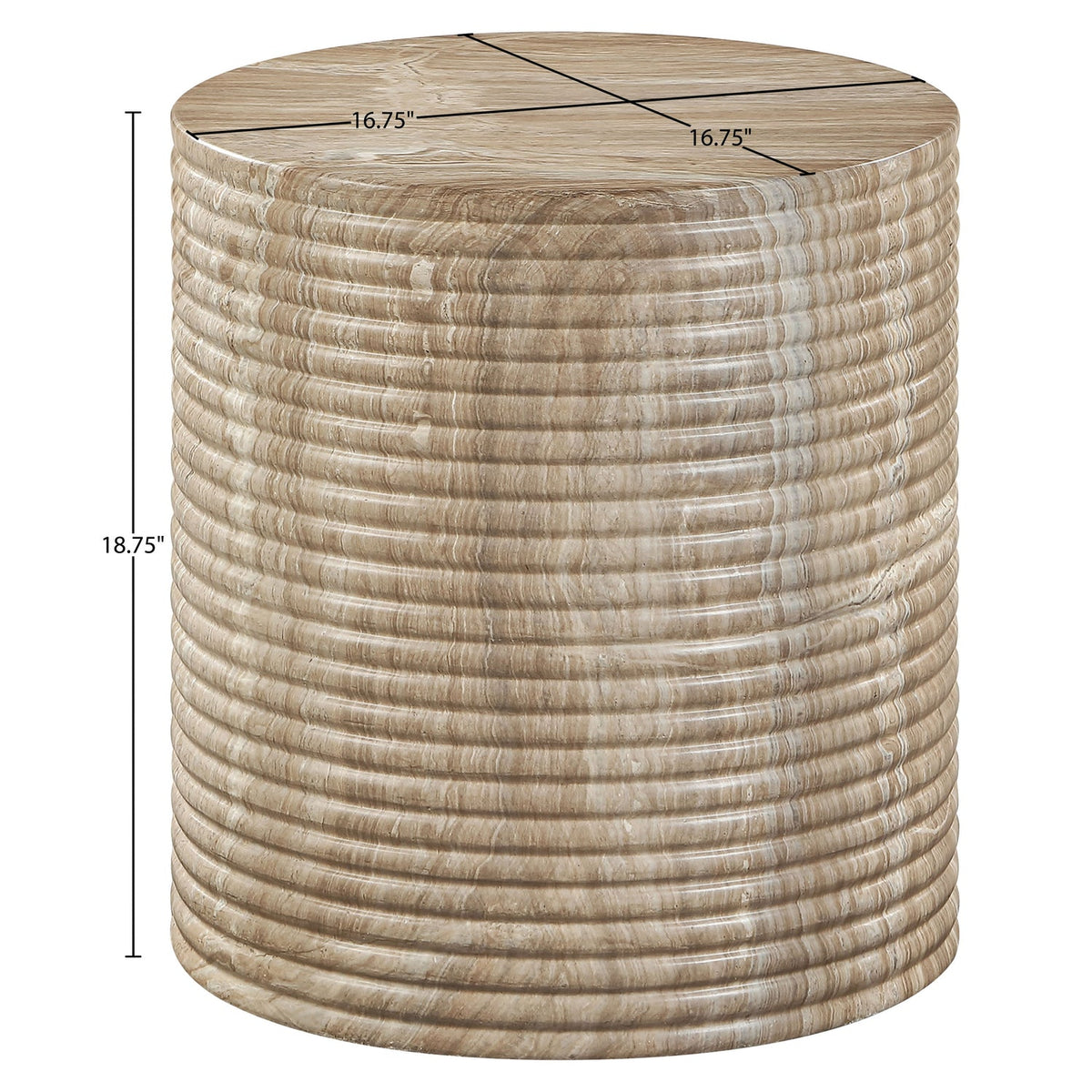 Rapallo Beige Concrete Indoor/Outdoor End Table Set of 2