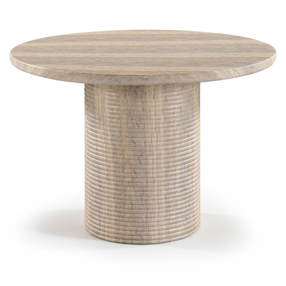 Rapallo 43" Concrete Dining Table in travertine fluted concrete, primary product view