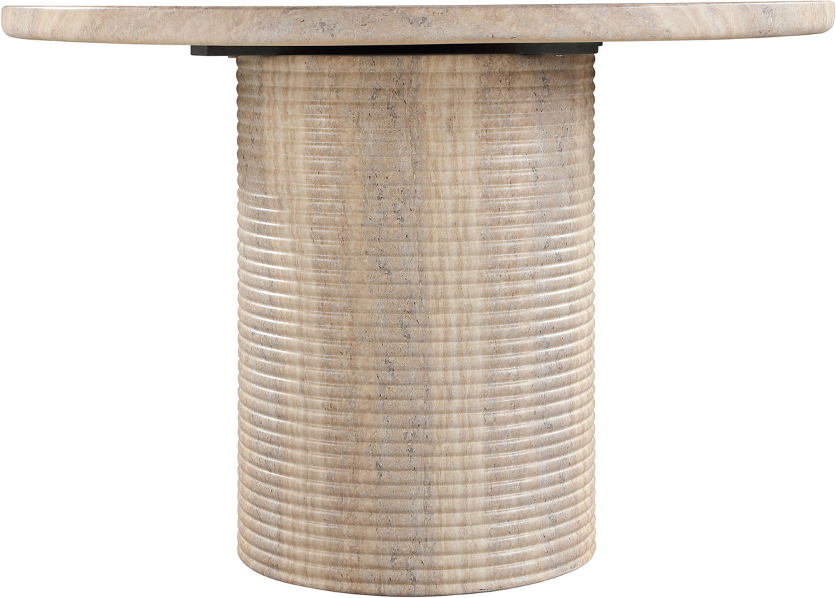Rapallo 43in Travertine Concrete Indoor/Outdoor Dining Table