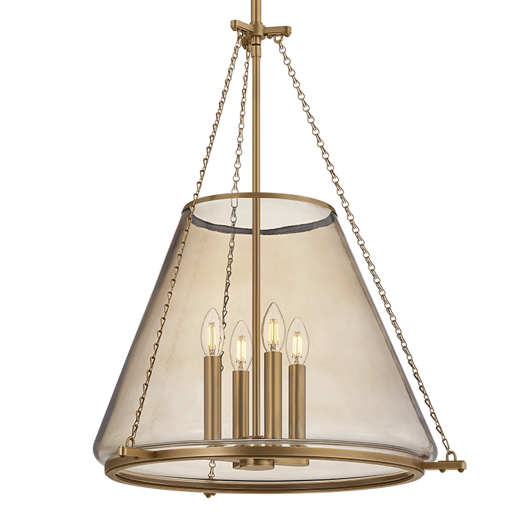 Hudson Valley Lighting Clark Heights Large Lantern in Patina Brass, primary product view