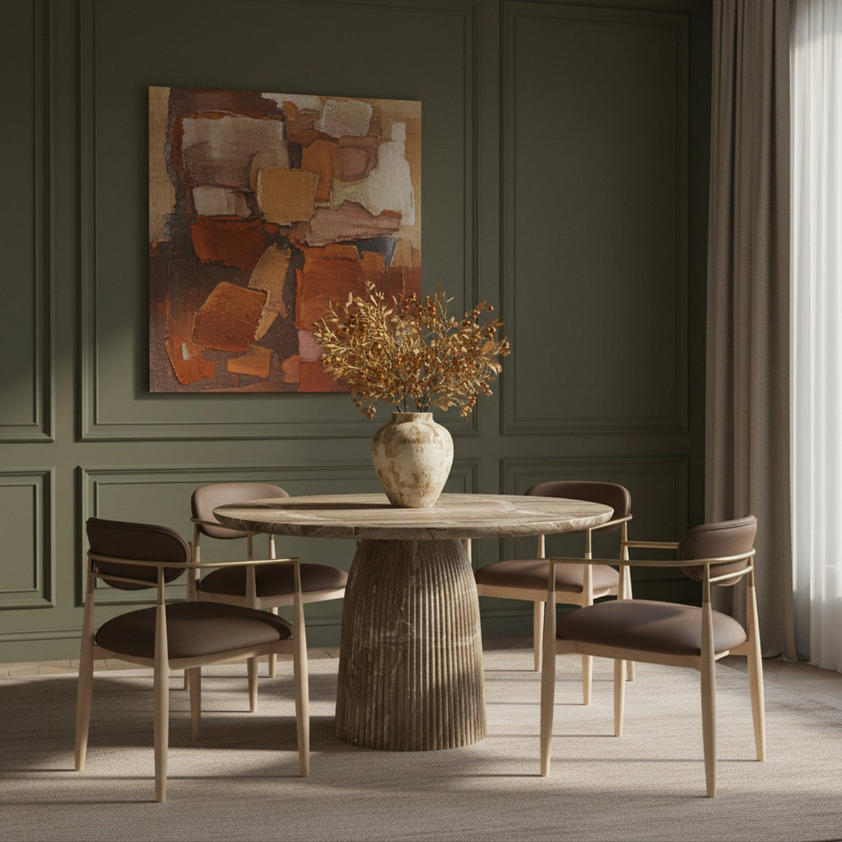 Venosa 36in Beige Concreteindoor/Outdoor Dining Table