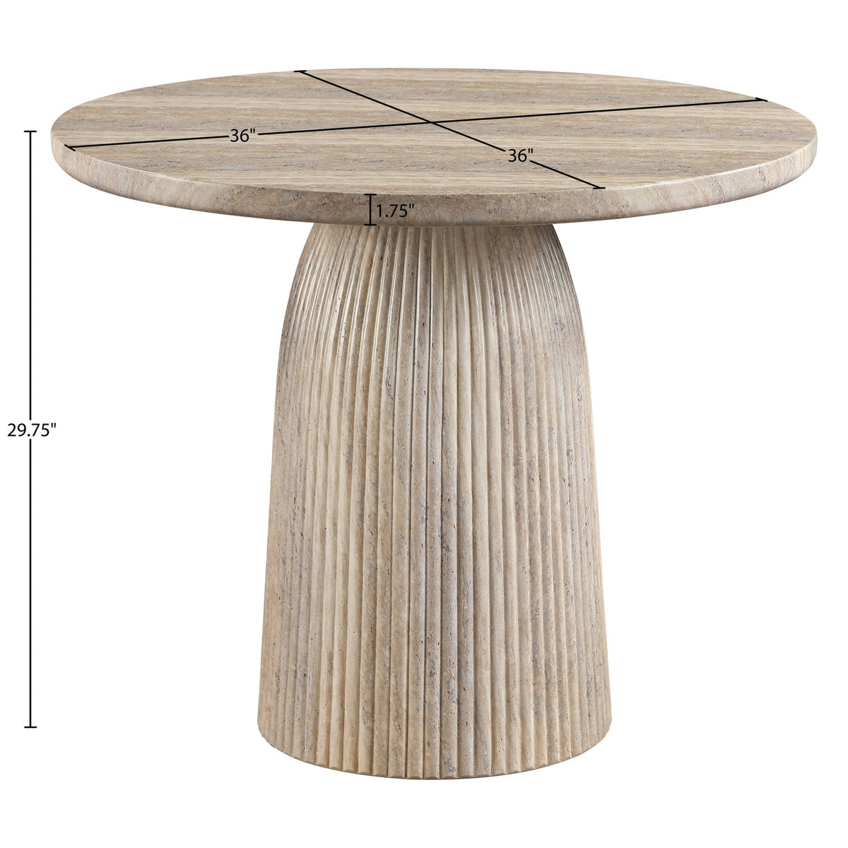 Venosa 36in Travertine Concrete Indoor/Outdoor Dining Table