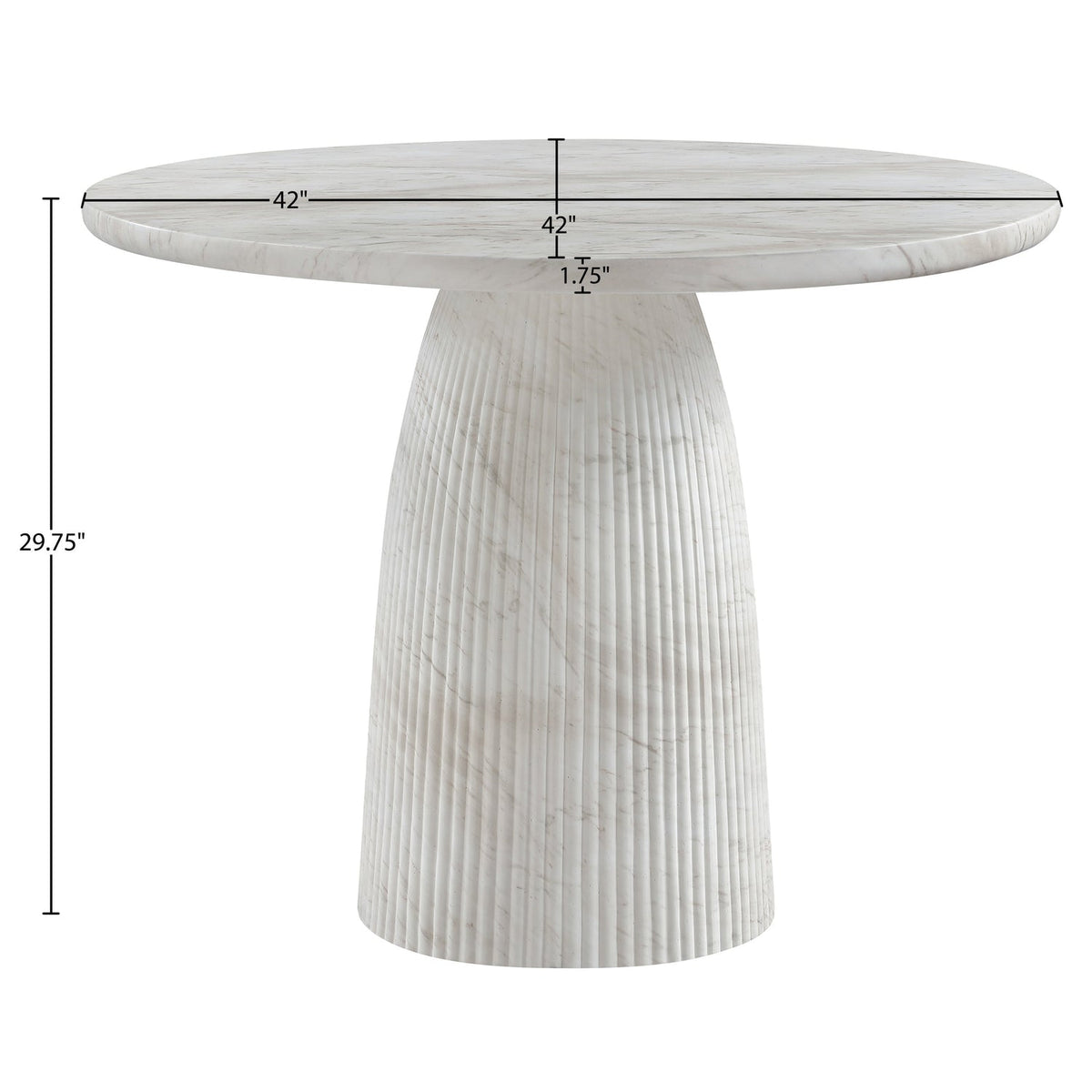Venosa 42in White Concrete Indoor/Outdoor Dining Table