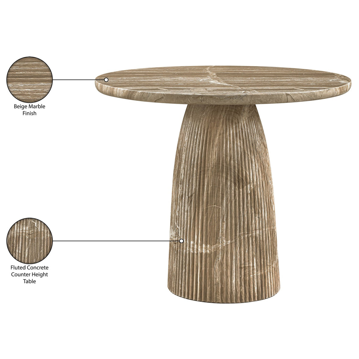 Venosa 36in Beige Concrete Indoor/Outdoor Counter Table