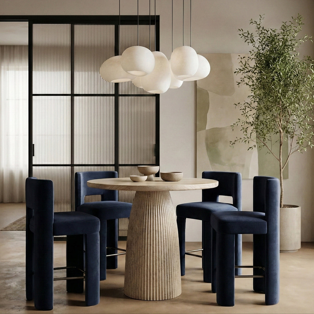 Venosa 36in Travertine Concreteindoor/Outdoor Counter Table