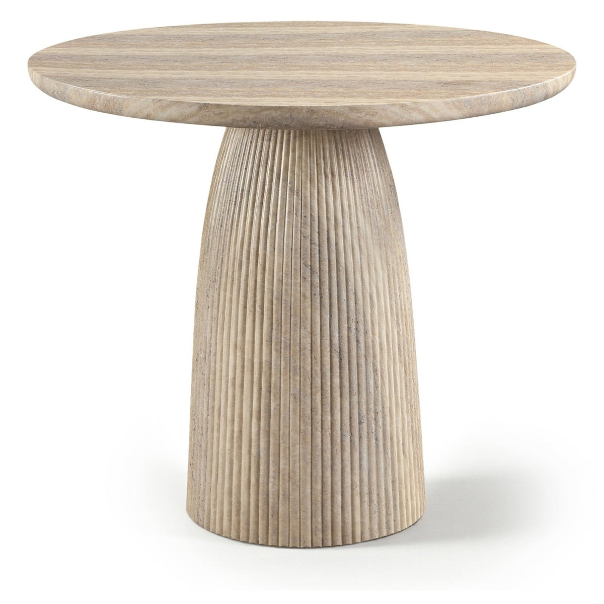 Venosa 42" Travertine Concrete Indoor/Outdoor Counter Height Table in travertine-finish fluted concrete, primary product view