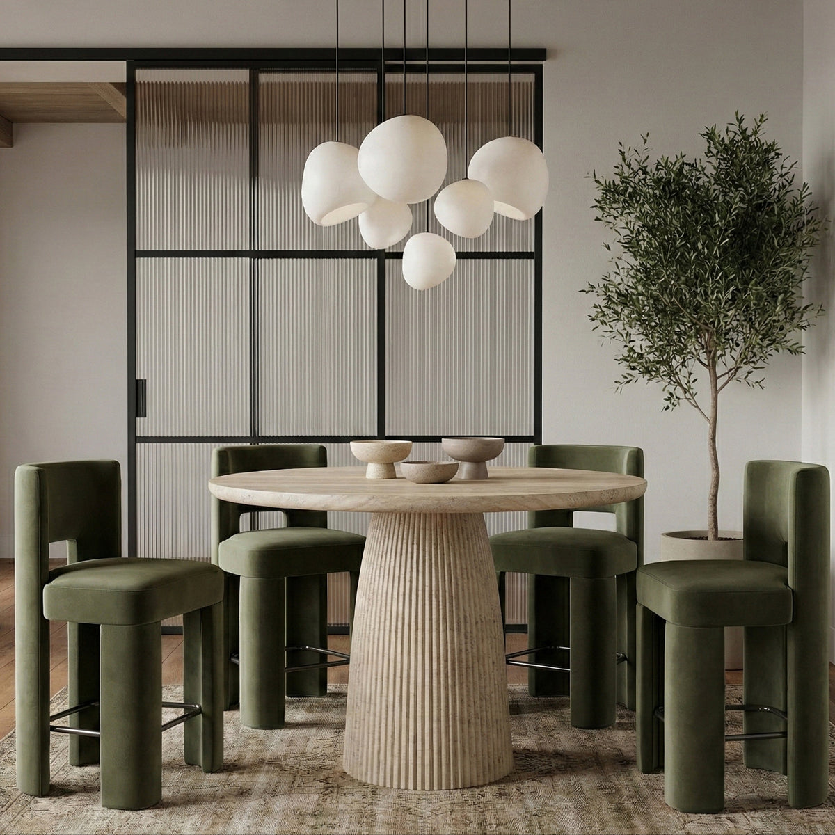 Venosa 42in Travertine Concreteindoor/Outdoor Counter Table