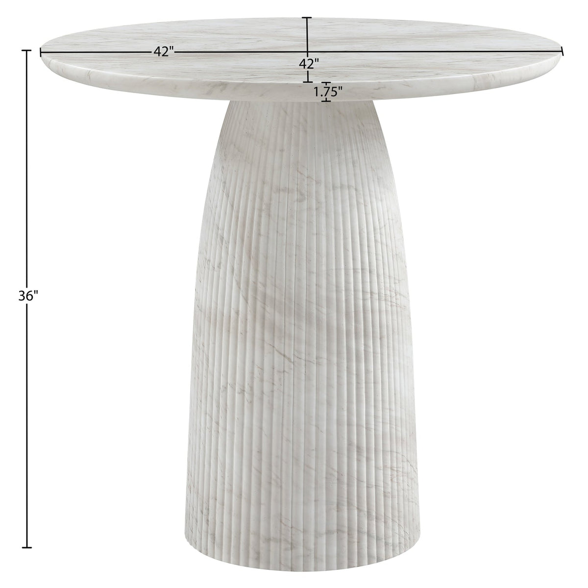 Venosa 42in White Concrete Indoor/Outdoor Counter Table