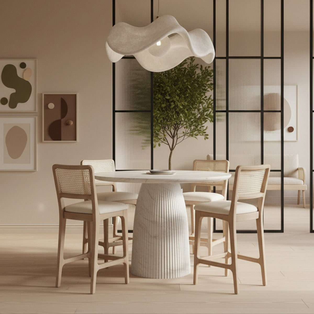Venosa 42in White Concreteindoor/Outdoor Counter Table